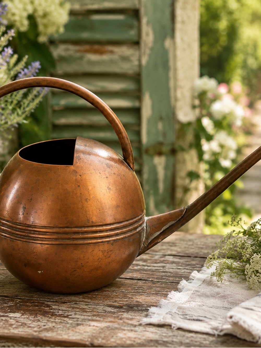 Vtg Smith & Hawken Copper Watering Can Made in Turkey Long Spout Garden Decor